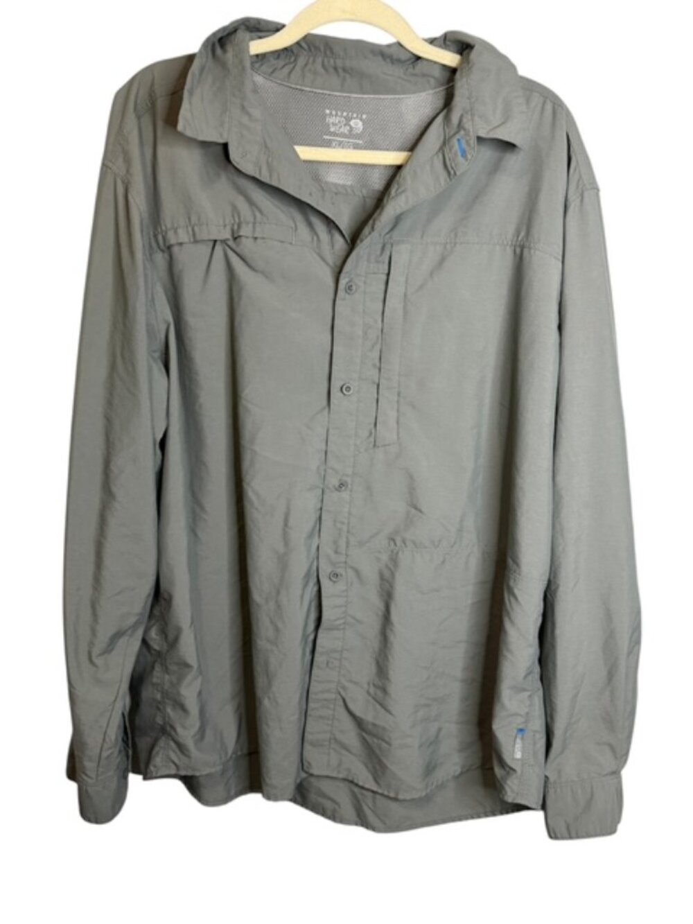 Mountain Hardwear Shirt Men's XL Canyon Vented Outdoor Hiking Lightweight Gray